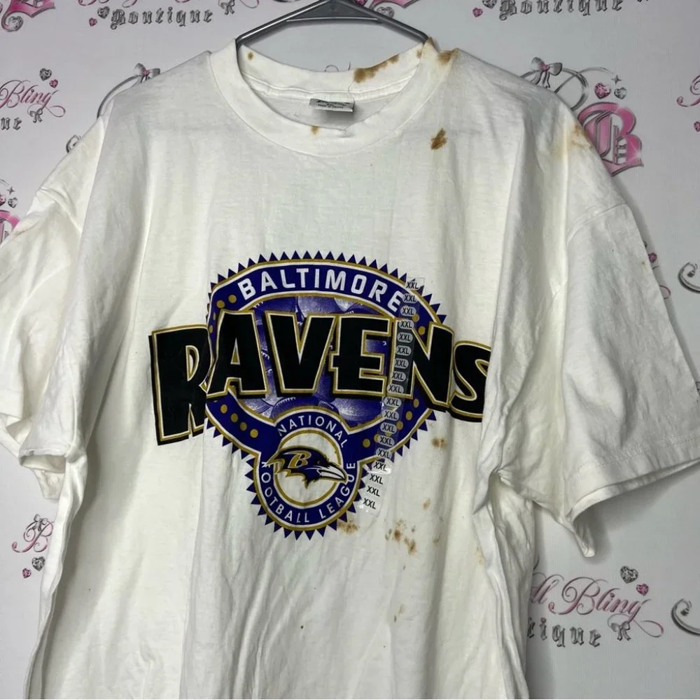 Baltimore ravens NWT tshirt brand new with tags tie dye brown spotted shirt - Picture 4 of 8